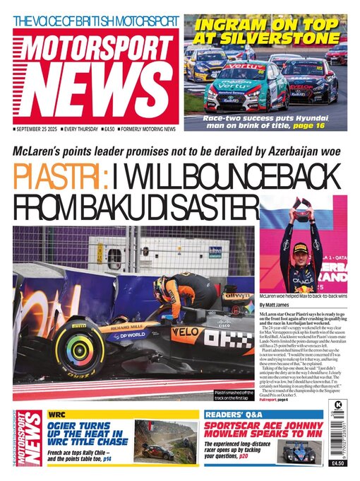 Title details for Motorsport News by Kelsey Publishing Ltd - Available